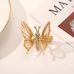 Golden Butterfly Hair Clips 3D Hair Barrettes Clamps Pins Claw Clips
