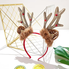 Christmas Reindeer Antlers Headband Girls Sequins Party Head Band