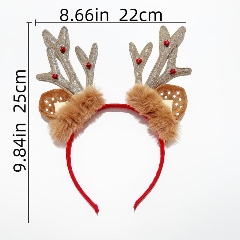 Christmas Reindeer Antlers Headband Girls Sequins Party Head Band