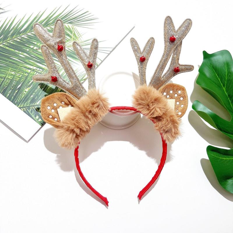 Christmas Reindeer Antlers Headband Girls Sequins Party Head Band