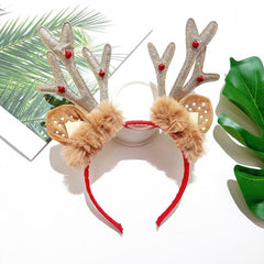 Christmas Reindeer Antlers Headband Girls Sequins Party Head Band