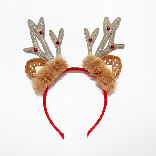 Christmas Reindeer Antlers Headband Girls Sequins Party Head Band