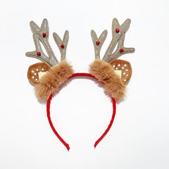 Christmas Reindeer Antlers Headband Girls Sequins Party Head Band