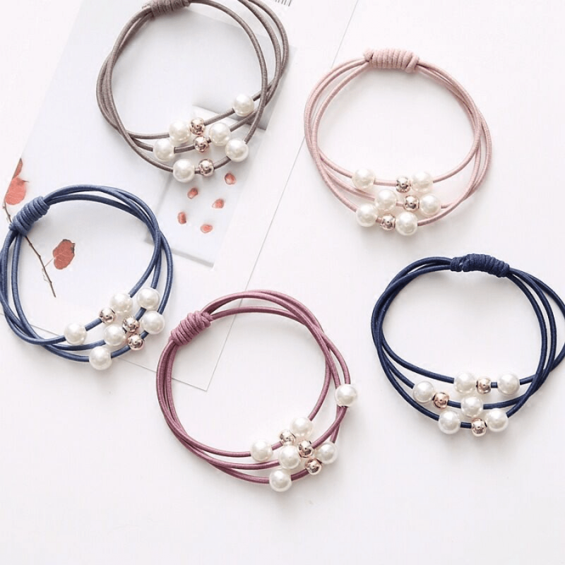 Pearl Elastic Hair Bands for Women - Beauty Care Hair Ties