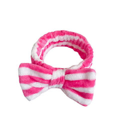 Soft Fleece Makeup Skincare Bow Headband Elastic Band