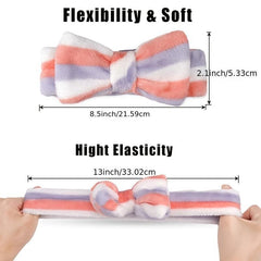 Soft Fleece Makeup Skincare Bow Headband Elastic Band