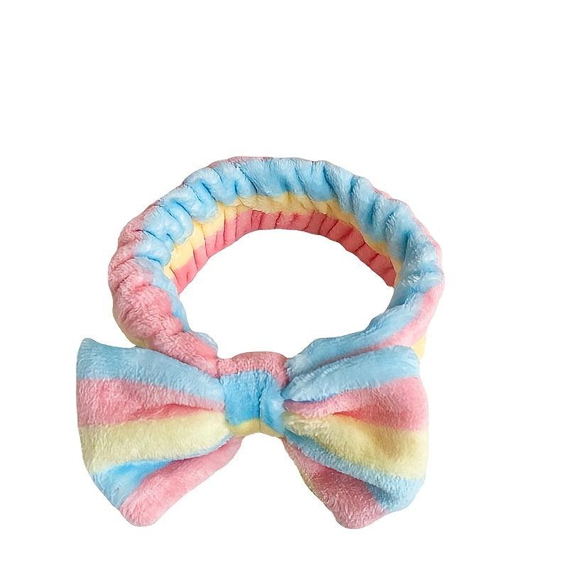 Soft Fleece Makeup Skincare Bow Headband Elastic Band