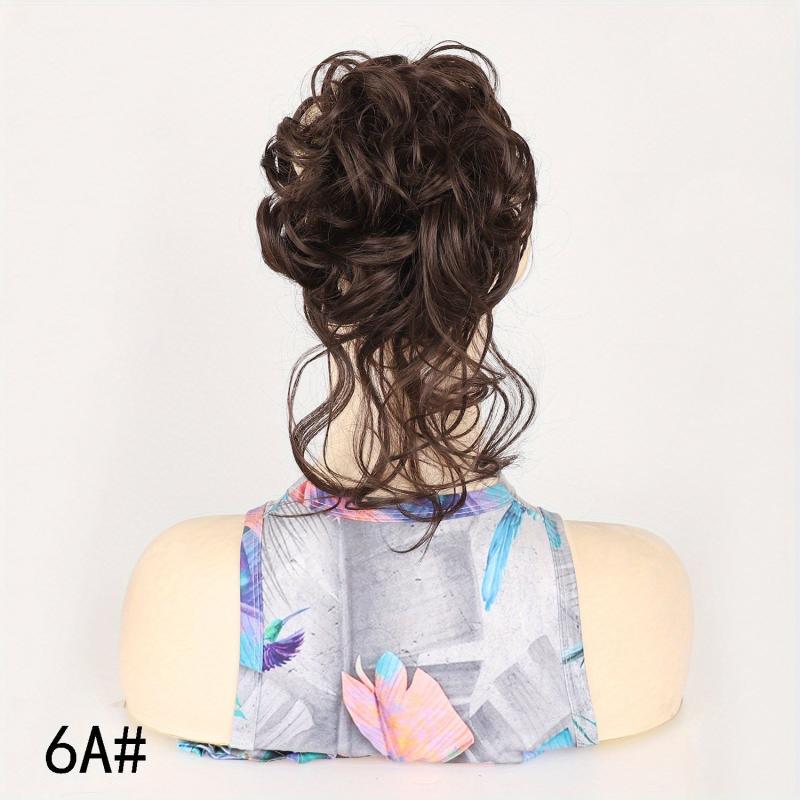 Messy Bun Hairpiece Scrunchies Updo Hair Extensions Wavy Curly Synthetic