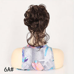 Messy Bun Hairpiece Scrunchies Updo Hair Extensions Wavy Curly Synthetic