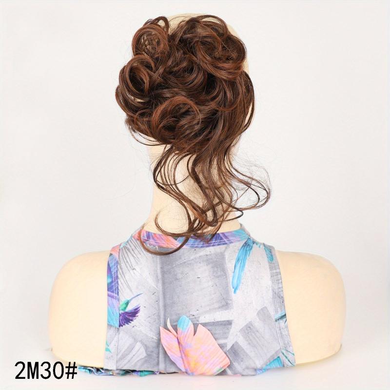 Messy Bun Hairpiece Scrunchies Updo Hair Extensions Wavy Curly Synthetic