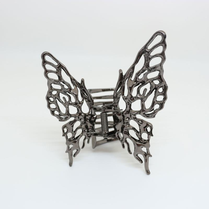 Silvery Metal Butterfly Hair Claw Clip for Women and Girls
