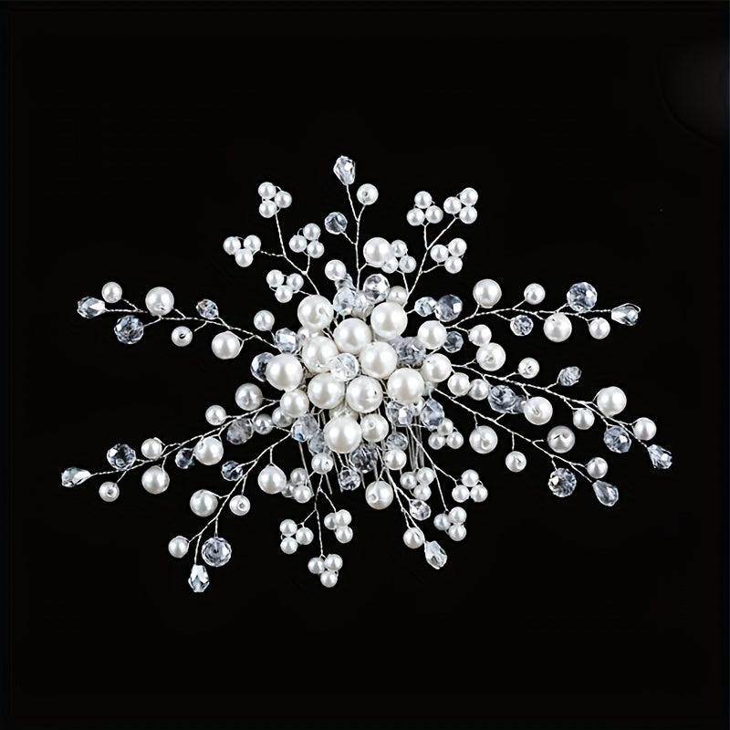 Faux Pearl Crystal Hair Comb Women's Hair Accessory