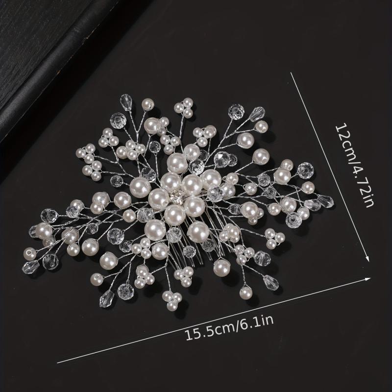 Faux Pearl Crystal Hair Comb Women's Hair Accessory