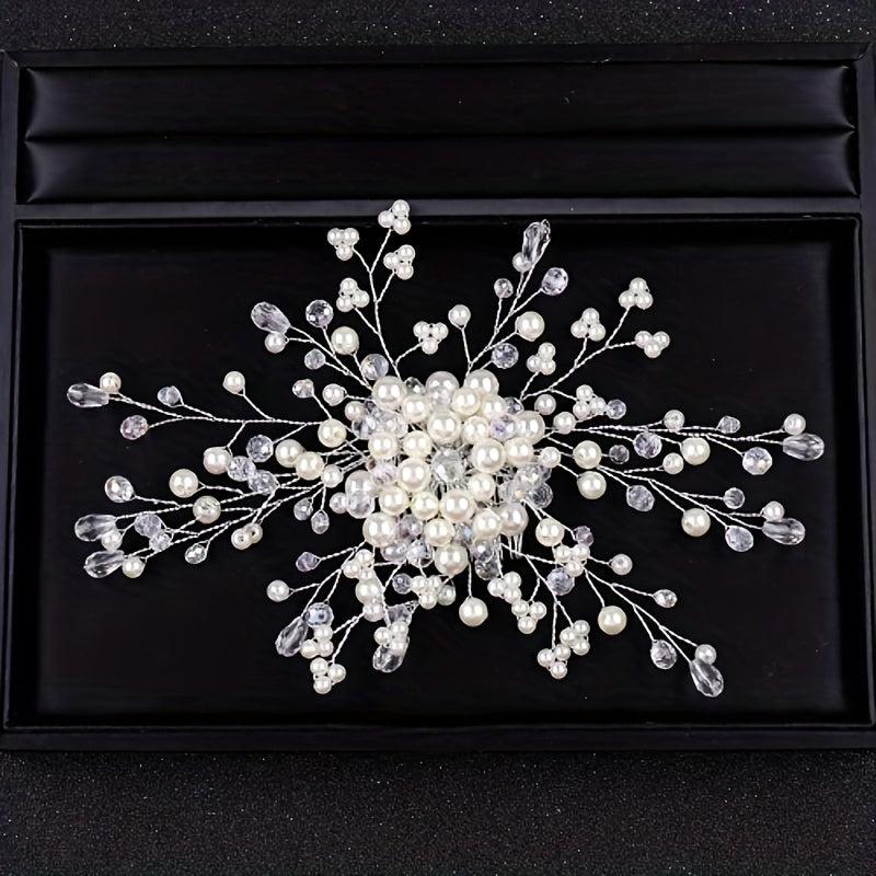Faux Pearl Crystal Hair Comb Women's Hair Accessory