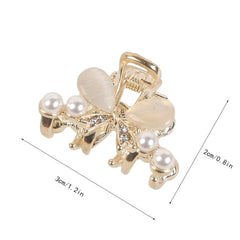 Rhinestone Bowknot Hair Claw Clip Golden Grip Hair Jaw Clip