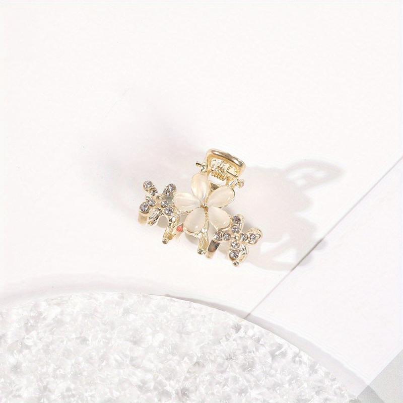 Rhinestone Bowknot Hair Claw Clip Golden Grip Hair Jaw Clip