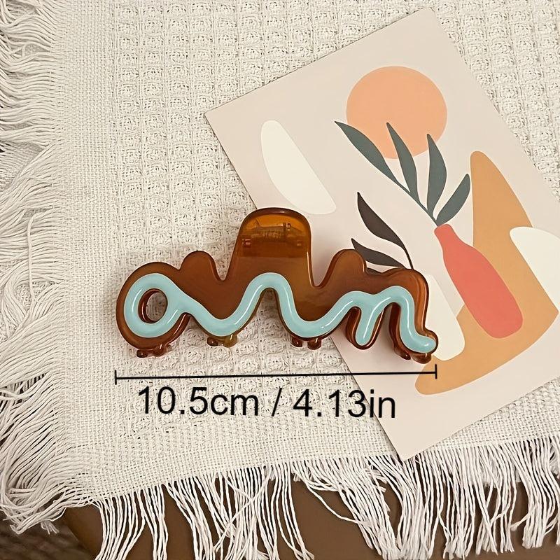Colorful Wavy Hair Claw Nonslip Ponytail Holder Hair Claw Women Girls Hair Acces