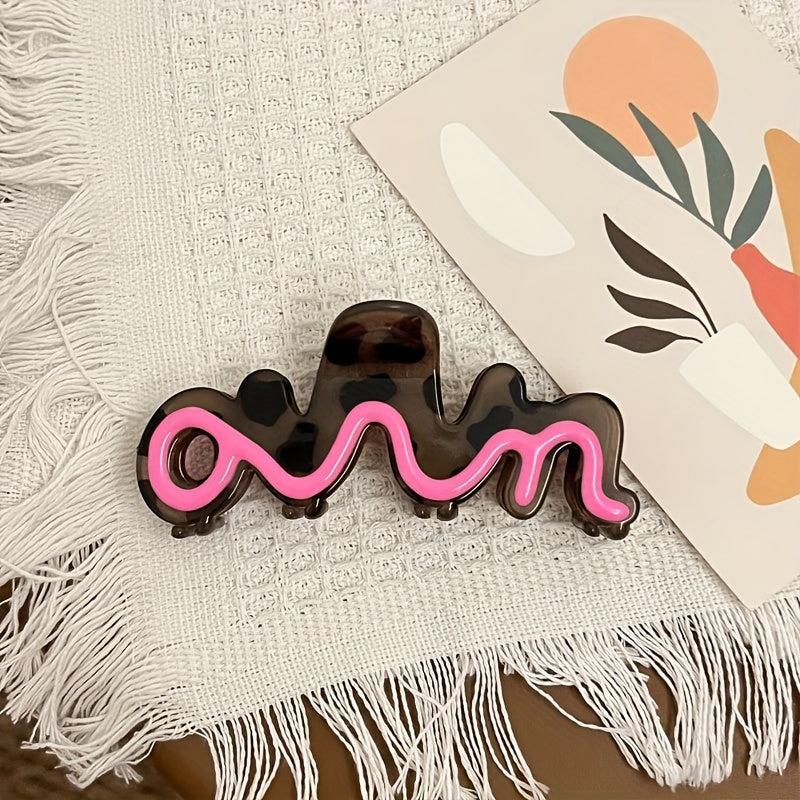 Colorful Wavy Hair Claw Nonslip Ponytail Holder Hair Claw Women Girls Hair Acces