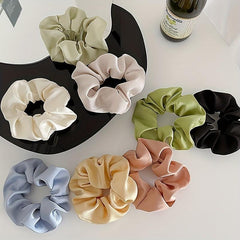 8pcs Large Satin Scrunchie Hair Tie Silky Hair Rope Female Hair Accessories