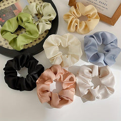8pcs Large Satin Scrunchie Hair Tie Silky Hair Rope Female Hair Accessories