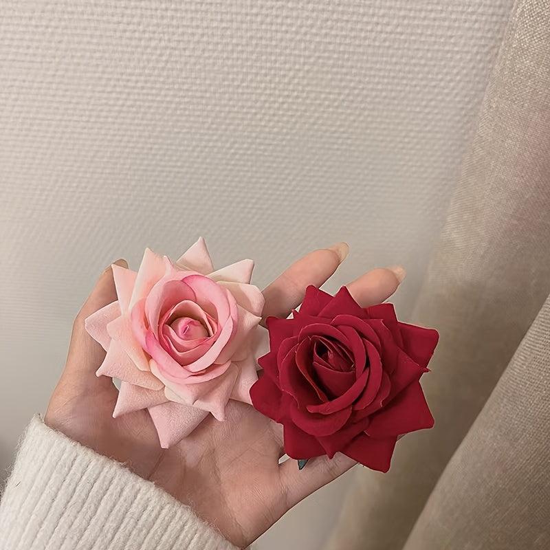 Bohemian Rose Flower Hairpin Brooch Hair Styling Accessories for Women Girls