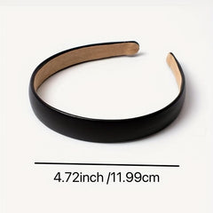 Minimalist Leather Hair Hoop Wide Elastic Anti Slip Hair Band
