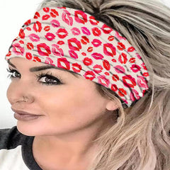 Heart Pattern Seamless Sports Hair Band Bohemian Style Elastic Knot