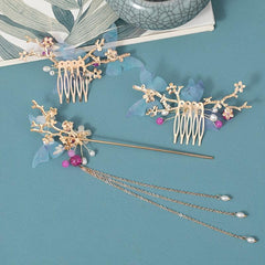 Vintage Flower Hair Comb Faux Pearl Hair Pin