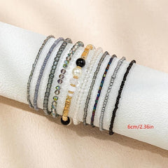 Bohemian Bead Bracelets for Women, Stackable Stretch Friendship Jewelry
