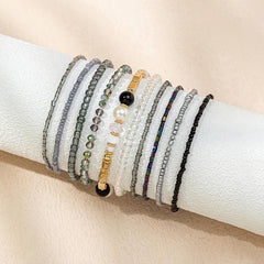 Bohemian Bead Bracelets for Women, Stackable Stretch Friendship Jewelry