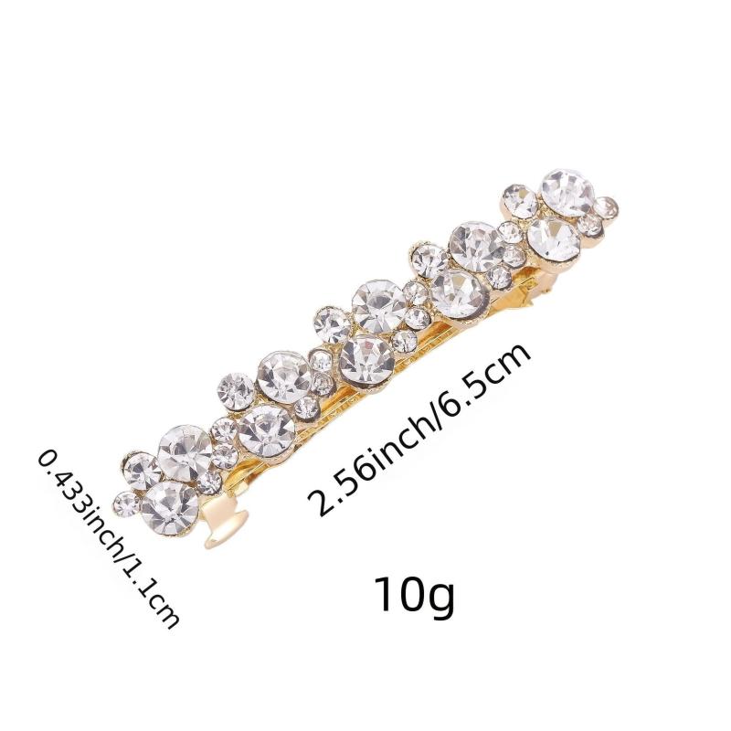 Vintage Rhinestone Hair Clips with Faux Pearl