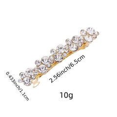 Vintage Rhinestone Hair Clips with Faux Pearl