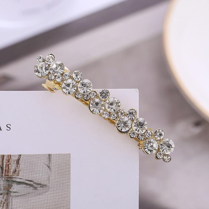 Vintage Rhinestone Hair Clips with Faux Pearl