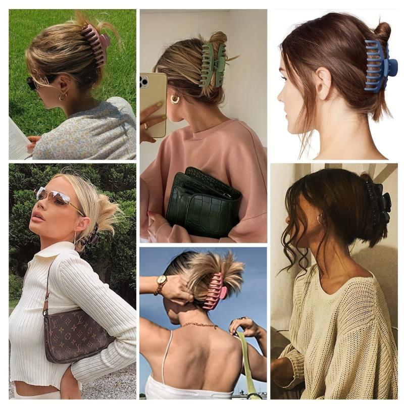 Matte Hair Claw Clips for All Hair Types