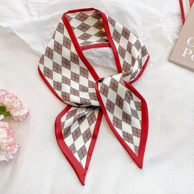 Floral Pattern Silky Headband Hair Scarf Hair Tie Hair Accessories
