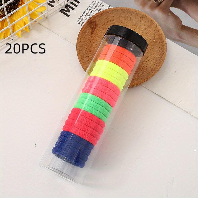 20pcs Thick Hair Elastics Ties Stretchy Rubber Bands Ponytail Holder