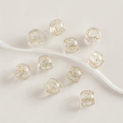 160pcs Clear Hair Beads Dreadlock Braids Rings Resin Cuffs Loc Hair Jewelr