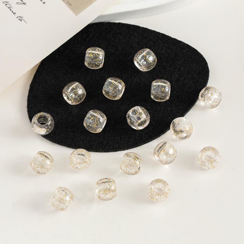 160pcs Clear Hair Beads Dreadlock Braids Rings Resin Cuffs Loc Hair Jewelr