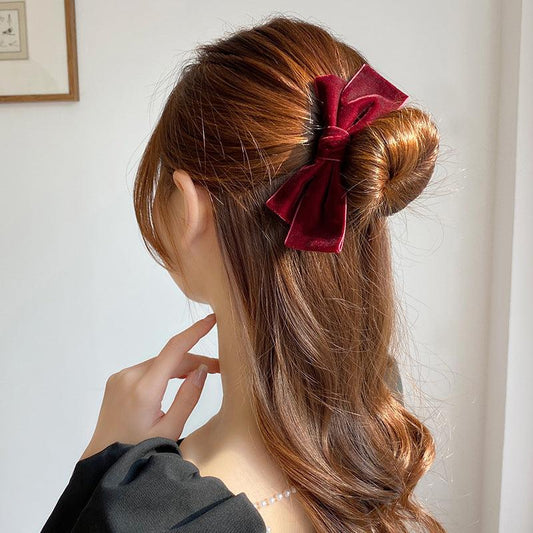 Velvet Bow Hair Tie Hair Styler Bun Maker No Hair Damage Hair Accessories