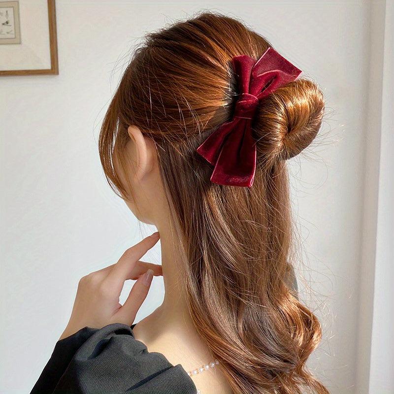 Velvet Bow Hair Tie Hair Styler Bun Maker No Hair Damage Hair Accessories