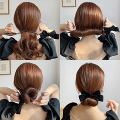 Velvet Bow Hair Tie Hair Styler Bun Maker No Hair Damage Hair Accessories
