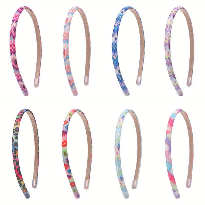 Y2K Colorful Print Headband Skinny Headdress for Girls Women