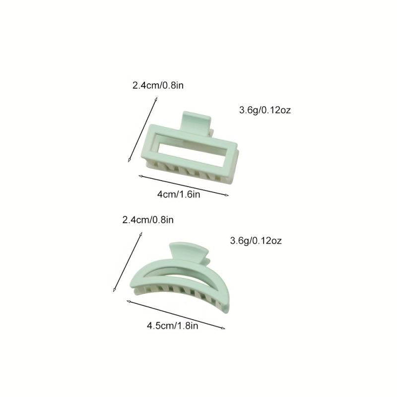 Square Clip Semi Round Hair Claw Solid Hairclip Shark Claw Decoration