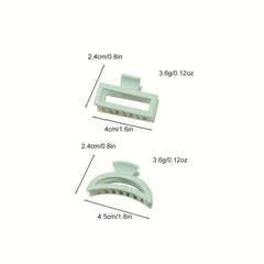 Square Clip Semi Round Hair Claw Solid Hairclip Shark Claw Decoration