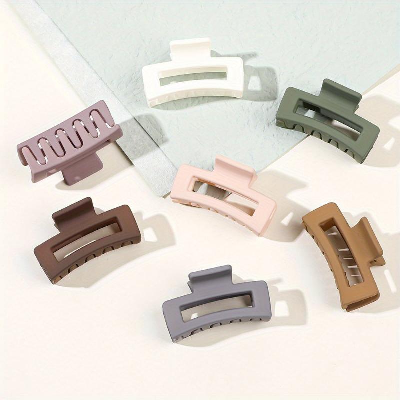 Square Clip Semi Round Hair Claw Solid Hairclip Shark Claw Decoration