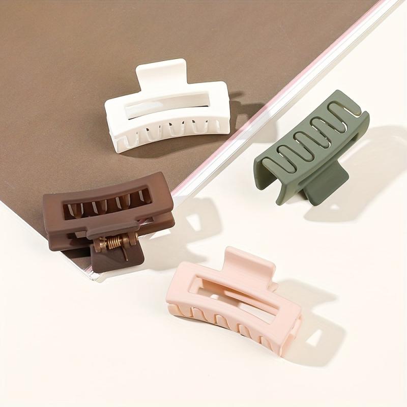 Square Clip Semi Round Hair Claw Solid Hairclip Shark Claw Decoration