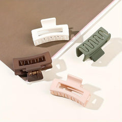 Square Clip Semi Round Hair Claw Solid Hairclip Shark Claw Decoration