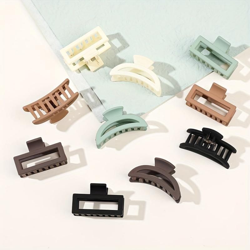 Square Clip Semi Round Hair Claw Solid Hairclip Shark Claw Decoration