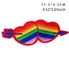 10pcs LGBT Rainbow Patch Embroidery Fabric Stickers Gay Lesbian Bisexual Transge