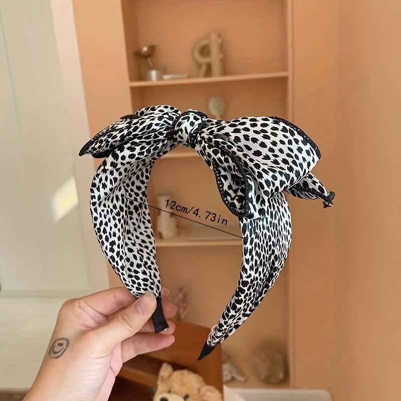 Leopard Print Headband Retro Bowknot Hair Hoop Non-slip Hair Accessories